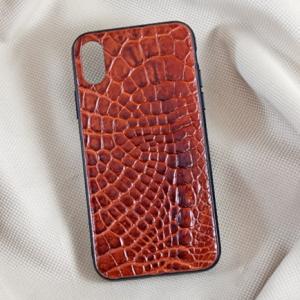 Ốp lưng da cá sấu Iphone XS nâu đỏ