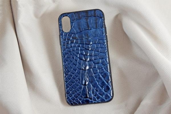 Ốp lưng da cá sấu Iphone XS Max xanh dương