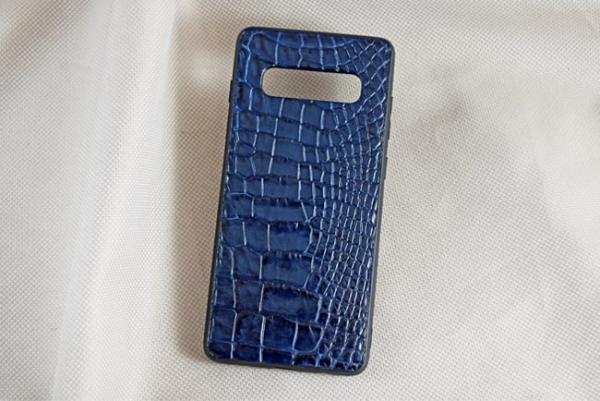 Ốp lưng da cá sấu Samsung S10-Plus xanh dương