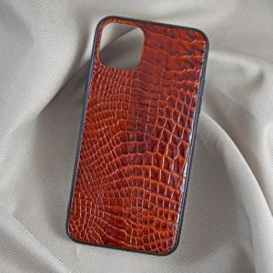 Ốp lưng da cá sấu Iphone 11 nâu đỏ