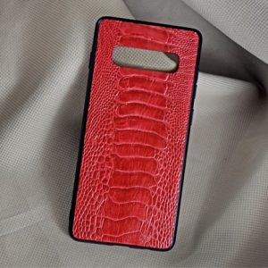 Ốp lưng da đà điểu Samsung S10 Plus đỏ