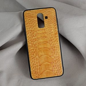 Ốp lưng da đà điểu Samsung J8 vàng